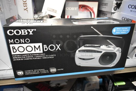 3 BRAND NEW IN BOX! Coby CXC-350 Mono Boom Box Portable Cassette Player Recorder. 3 Times Your Bid!