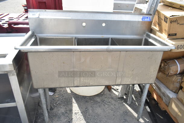 Stainless Steel Commercial 3 Bay Sink.  - Image 1 of 3