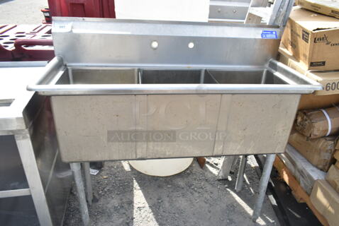 Stainless Steel Commercial 3 Bay Sink. 