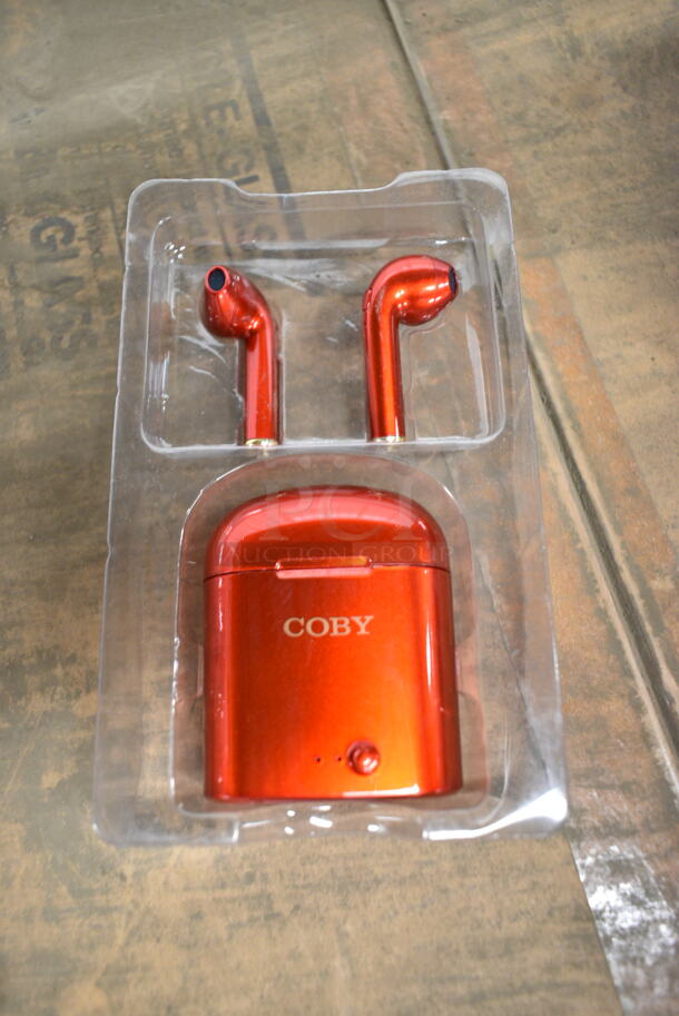 7 Various BRAND NEW Items Including 3 Coby CSTB-600 Digital TV Converters, Coby Universal Remote, Coby CR-201 Radio, Coby CETW512-RED Wireless Earbuds, Coby CBCR-103 AM/FM Digital Alarm Clock. 7 Times Your Bid!  - Image 9 of 12