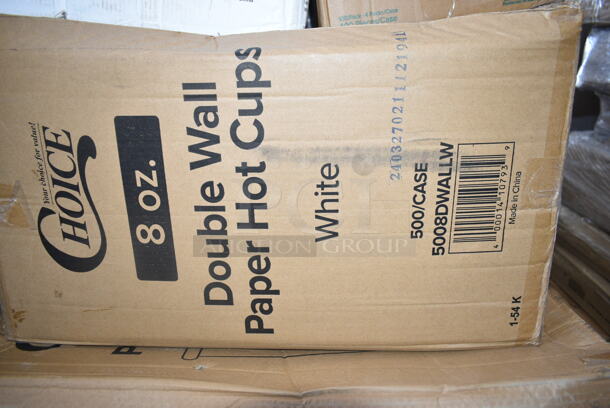 PALLET LOT of 20 BRAND NEW Boxes Including 3 Box 50016DWALLW Choice 16 oz. White Smooth Double Wall Paper Hot Cup - 500/Case, 50010C Choice 10 oz. Coffee Print Poly Paper Hot Cup - 1000/Case, 5008DWALLW Choice 8 oz. Tall White Smooth Double Wall Paper Hot Cup - 500/Case, 130WHSPOONH Choice White Heavy Weight Plastic Teaspoon - 1000/Case, 5002CPTE Lavex 2-Ply White Center Pull Paper Towel 510' Roll - 6/Case, 130IC20PCL500 Choice 20 lb. Clear Plastic Ice Bag with Ice Print - 500/Case, Choice 2 ox Portion Cups. 20 Times Your Bid!  - Image 6 of 8