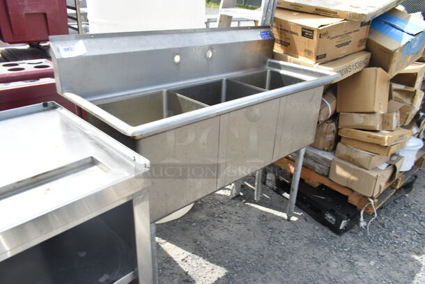 Stainless Steel Commercial 3 Bay Sink.  - Image 3 of 3