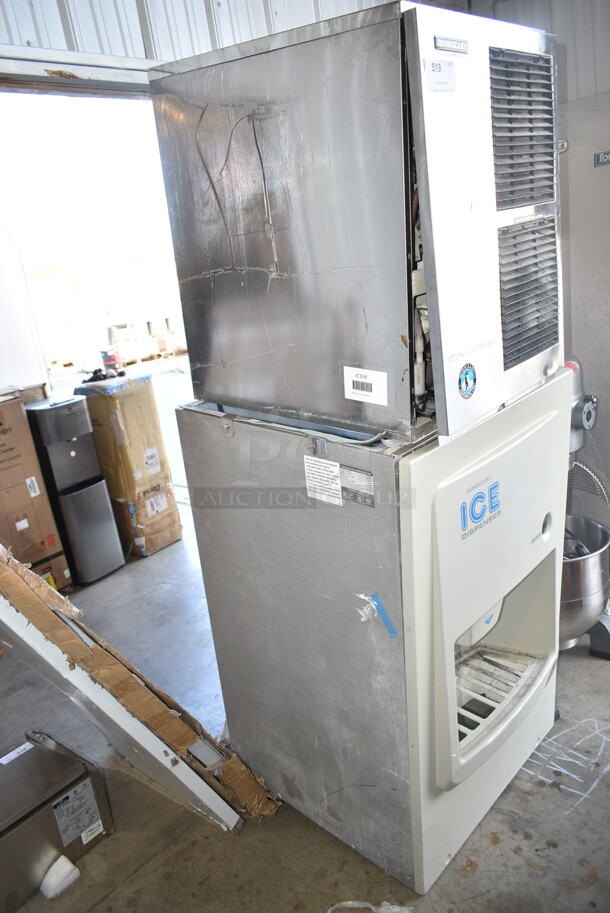 Hoshizaki KM-500MAF Stainless Steel Commercial Ice Head on Hoshizaki DB-200C Commercial Ice Dispensing Bin. 115-120 Volts, 1 Phase.  - Image 2 of 4