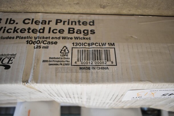 ALL ONE MONEY! Lot of 10 White Poly 2 Quart Bins, 2 White Poly 1 Quart Bins and Box of 130IC8PCLW 1M Ice Bags.  - Image 2 of 6