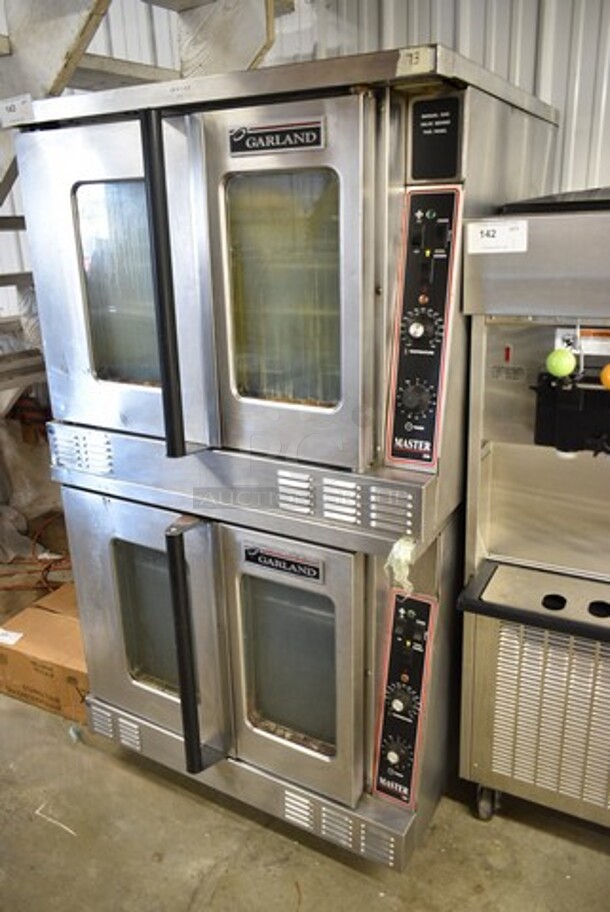 2 Garland MCO-GS-10S Master 200 Stainless Steel Commercial Natural Gas Powered Full Size Convection Oven w/ View Through Doors, Metal Oven Racks and Thermostatic Controls on Commercial Casters. 60,000 BTU. 2 Times Your Bid!  - Image 2 of 9