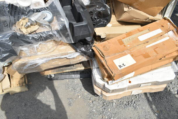 PALLET LOT of 25 BRAND NEW Items Including 3 427SM24RNDLE Lancaster Table & Seating Excalibur 23 5/8" Round Table Top with Smooth Letizia Finish, 274MOPBCKTYE Lavex 35 Qt. Yellow Mop Bucket & Side Press Wringer Combo, 179B221 Bobrick B-221 ClassicSeries Surface-Mounted Seat Cover Dispenser with Satin Finish. 25 Times Your Bid!  - Image 5 of 5