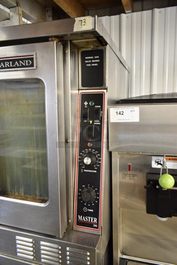 2 Garland MCO-GS-10S Master 200 Stainless Steel Commercial Natural Gas Powered Full Size Convection Oven w/ View Through Doors, Metal Oven Racks and Thermostatic Controls on Commercial Casters. 60,000 BTU. 2 Times Your Bid!  - Image 3 of 9