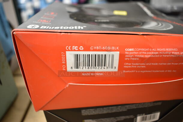 3 Various BRAND NEW Items Including Coby CVH-826-BLK Super Bass Headphones, Coby CHBT-605-BLK Bluetooth Headphones, Coby CHBT-600-BLK Headphones. 3 Times Your Bid!  - Image 5 of 7