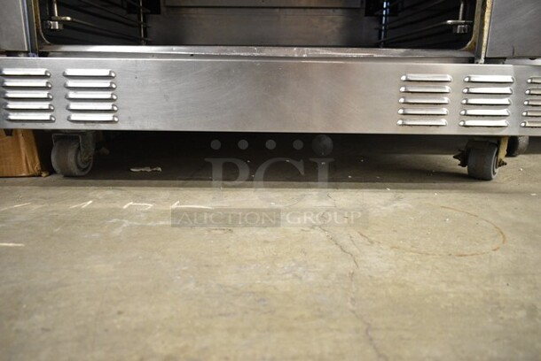 2 Garland MCO-GS-10S Master 200 Stainless Steel Commercial Natural Gas Powered Full Size Convection Oven w/ View Through Doors, Metal Oven Racks and Thermostatic Controls on Commercial Casters. 60,000 BTU. 2 Times Your Bid!  - Image 7 of 9