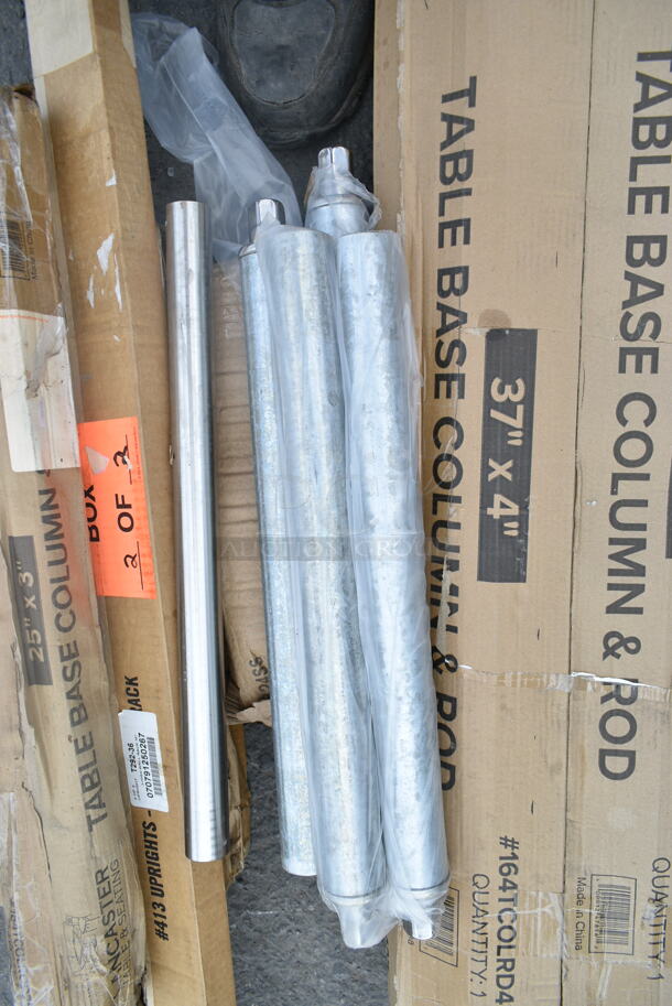 10 BRAND NEW Items Including 4 164TCOLRD437 Lancaster Table & Seating 37 1/2" x 4" Bar Height Table Base Column and Rod, 92223649 Rack Wire Holder, Metal Legs, Shelf Brackets. 10 Times Your Bid!  - Image 5 of 8