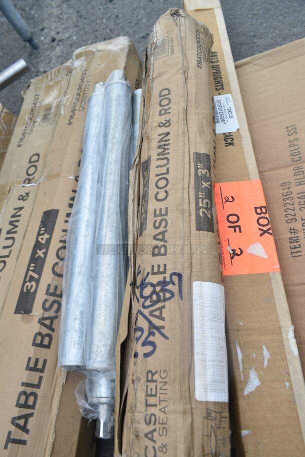 10 BRAND NEW Items Including 4 164TCOLRD437 Lancaster Table & Seating 37 1/2" x 4" Bar Height Table Base Column and Rod, 92223649 Rack Wire Holder, Metal Legs, Shelf Brackets. 10 Times Your Bid!  - Image 6 of 8