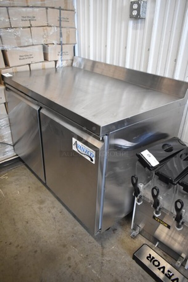 BRAND NEW SCRATCH AND DENT! 2023 Avantco 178SSWT48FHC Stainless Steel Commercial 2 Door Work Top Freezer. 115 Volts, 1 Phase. Tested and Working! - Image 3 of 7