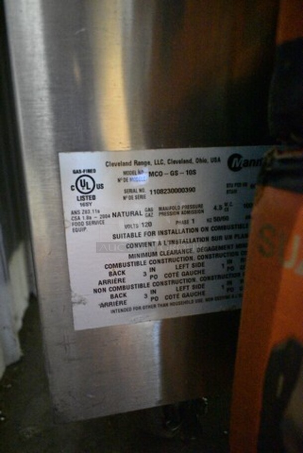 2 Garland MCO-GS-10S Master 200 Stainless Steel Commercial Natural Gas Powered Full Size Convection Oven w/ View Through Doors, Metal Oven Racks and Thermostatic Controls on Commercial Casters. 60,000 BTU. 2 Times Your Bid!  - Image 9 of 9