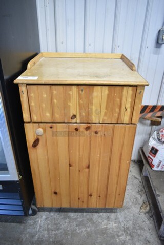 Wooden Trash Can Shell w/ Trash Flap and Door. 