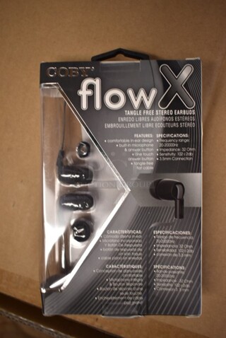 4 BRAND NEW IN BOX! Items Including Flow X Earbuds, 2 Coby Wireless Bluetooth Earbuds. 4 Times Your Bid!