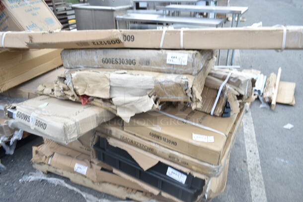 2 BRAND NEW Items Including Regency 600ES3030G 30" x 30" 16-Gauge Stainless Steel Equipment Stand with Galvanized Undershelf and Regency 600TSS2436S Spec Line 24" x 36" 14 Gauge Stainless Steel Commercial Work Table with Undershelf. 2 Times Your Bid!  - Image 3 of 5