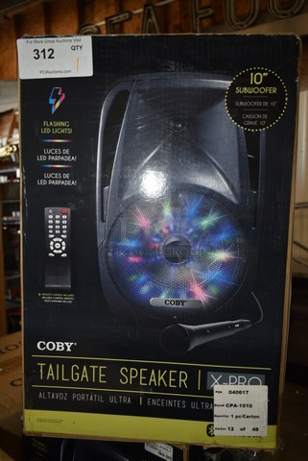 BRAND NEW SCRATCH AND DENT! Coby X Pro 10" Subwoofer Tailgate Speaker. - Image 1 of 5