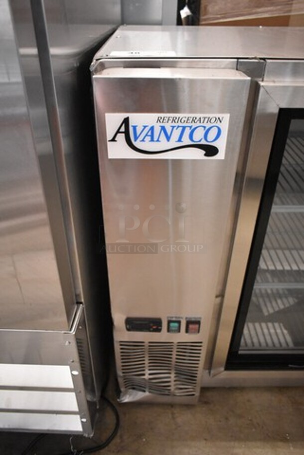 BRAND NEW SCRATCH AND DENT! 2024 Avantco 178UBB60SGTS 60" Stainless Steel Underbar Height Narrow Sliding Glass Door Back Bar Refrigerator with Galvanized Top and LED Lighting. 115 Volts, 1 Phase. Tested and Working! - Image 3 of 6