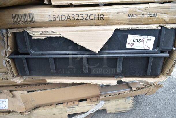 BRAND NEW IN BOX! Lavex 475UCLG2PHBK  Large Black 2-Shelf Utility Cart with Premium Handle and Built-In Tool Compartments - 46 3/4" x 25 1/2" x 33 1/2". May Be Missing Pieces.  - Image 2 of 4