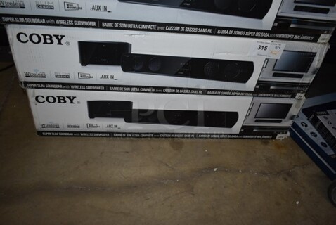 2 BRAND NEW SCRATCH AND DENT! Coby CSMP95 Super Slim Soundbar. 2 Times Your Bid! 
