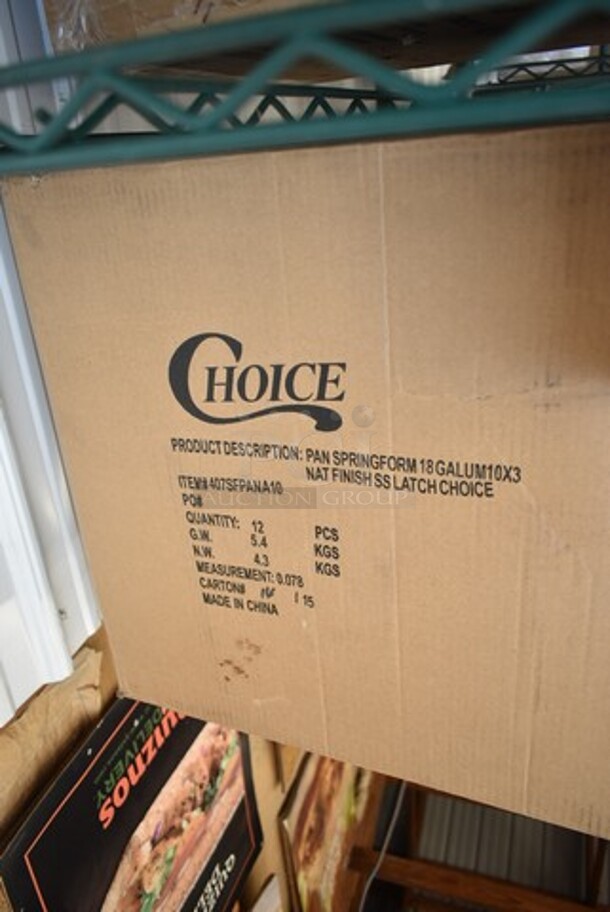 Box of 12 BRAND NEW SCRATCH AND DENT! Choice 407SFPANA10 10" x 3" Natural Finish Aluminum Springform Cake Pan - Image 3 of 3