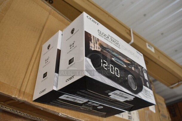 2 BRAND NEW IN BOX! Coby Bluetooth Clock Radio. 2 Times Your Bid! - Image 2 of 3