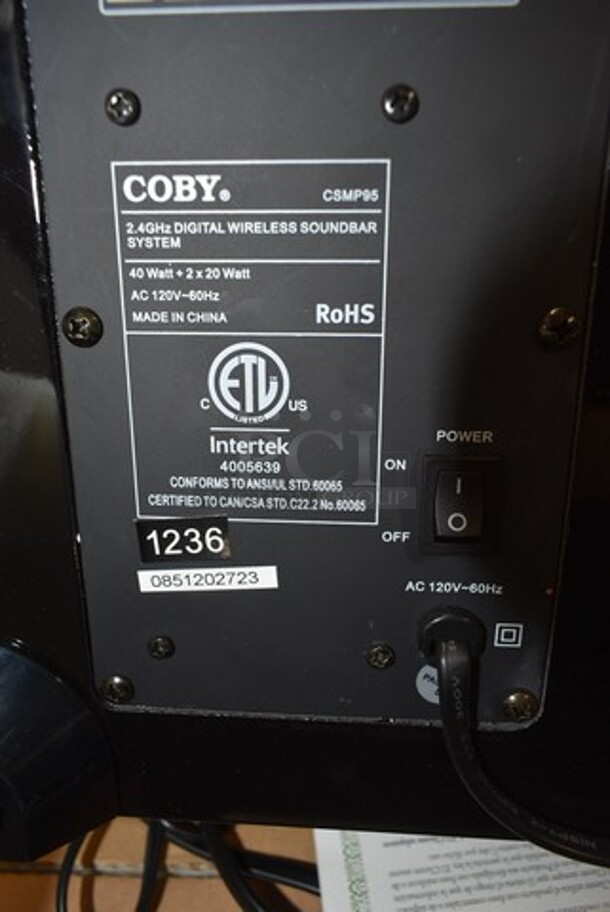 BRAND NEW SCRATCH AND DENT! Coby CSMP95 Super Slim Soundbar.  - Image 6 of 7