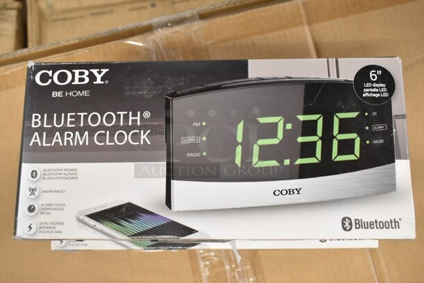 2 BRAND NEW IN BOX! Coby CRABT-104 Bluetooth Clock Radio. 2 Times Your Bid! - Image 1 of 3