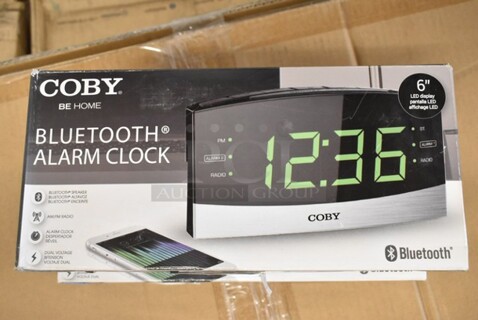 2 BRAND NEW IN BOX! Coby CRABT-104 Bluetooth Clock Radio. 2 Times Your Bid!