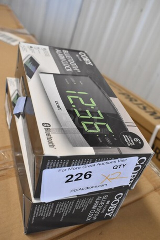 2 BRAND NEW IN BOX! Coby CRABT-104 Bluetooth Clock Radio. 2 Times Your Bid! - Image 2 of 3