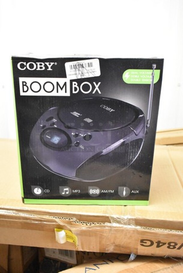 4 BRAND NEW IN BOX! Coby CBCD-04-BLK Boom Box. 4 Times Your Bid! - Image 1 of 3