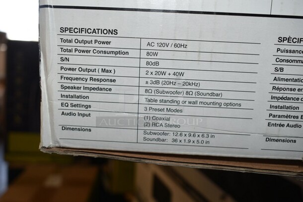 BRAND NEW SCRATCH AND DENT! Coby CSMP95 Super Slim Soundbar.  - Image 4 of 5