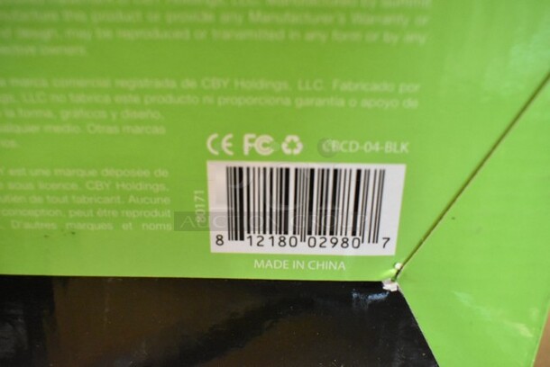4 BRAND NEW IN BOX! Coby CBCD-04-BLK Boom Box. 4 Times Your Bid! - Image 3 of 3