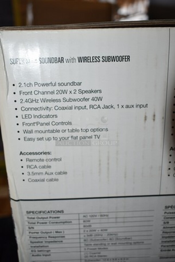 BRAND NEW SCRATCH AND DENT! Coby CSMP95 Super Slim Soundbar.  - Image 5 of 5