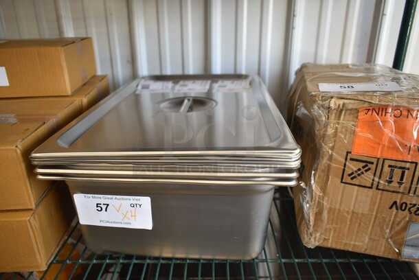 ALL ONE MONEY! Lot of BRAND NEW SCRATCH AND DENT! Items Including Box of Fineline Platter Pleasers 3306-BK 2 oz. Black Polystyrene Disposable Ladle - 48/Case, 2 4070023 Choice Full Size 2 1/2" Deep Anti-Jam Perforated Stainless Steel Steam Table / Hotel Pan - 24 Gauge, 2 4070069 Choice Full Size 6" Deep Anti-Jam Stainless Steel Steam Table / Hotel Pan - 24 Gauge, 4070110  Choice Full Size Stainless Steel Solid Steam Table / Hotel Pan Cover - Image 4 of 7