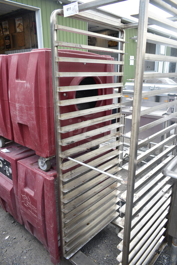 Metal Commercial Pan Transport Rack on Commercial Casters.  - Image 1 of 3