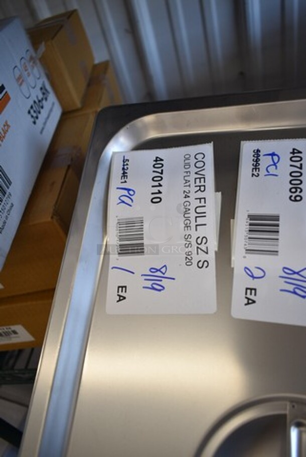 ALL ONE MONEY! Lot of BRAND NEW SCRATCH AND DENT! Items Including Box of Fineline Platter Pleasers 3306-BK 2 oz. Black Polystyrene Disposable Ladle - 48/Case, 2 4070023 Choice Full Size 2 1/2" Deep Anti-Jam Perforated Stainless Steel Steam Table / Hotel Pan - 24 Gauge, 2 4070069 Choice Full Size 6" Deep Anti-Jam Stainless Steel Steam Table / Hotel Pan - 24 Gauge, 4070110  Choice Full Size Stainless Steel Solid Steam Table / Hotel Pan Cover - Image 7 of 7