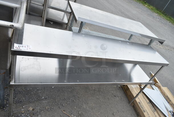 2 Items; Stainless Steel Table w/ Under Shelf and Stainless Steel 2 Tier Over Shelf. 2 Times Your Bid!  - Image 1 of 3