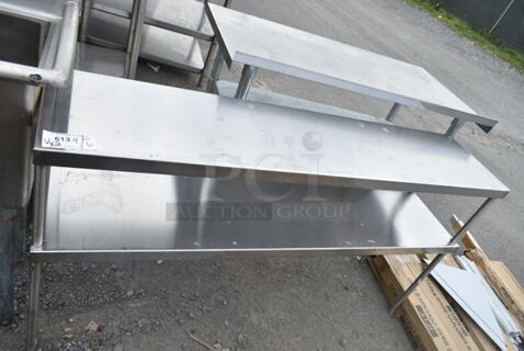 2 Items; Stainless Steel Table w/ Under Shelf and Stainless Steel 2 Tier Over Shelf. 2 Times Your Bid! 