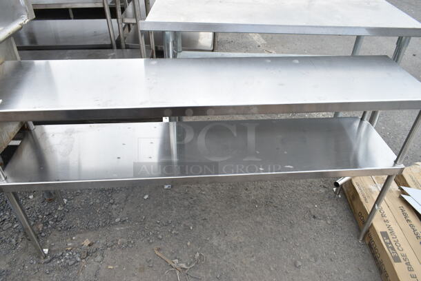 2 Items; Stainless Steel Table w/ Under Shelf and Stainless Steel 2 Tier Over Shelf. 2 Times Your Bid!  - Image 2 of 3