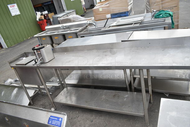 Stainless Steel Table w/ Basin and Under Shelf.  - Image 1 of 3