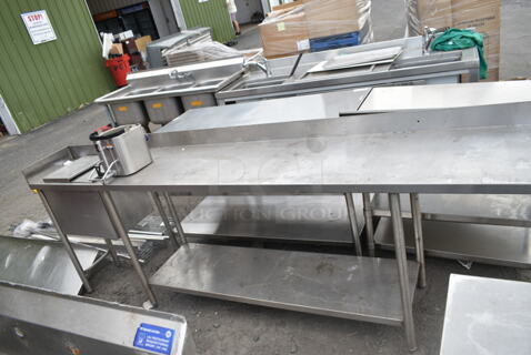 Stainless Steel Table w/ Basin and Under Shelf. 
