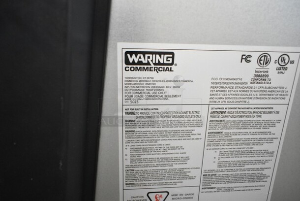 BRAND NEW SCRATCH AND DENT! Waring WMO120 Stainless Steel Commercial Microwave with Push Button Controls. 208/240 Volts, 1 Phase. - Image 7 of 7
