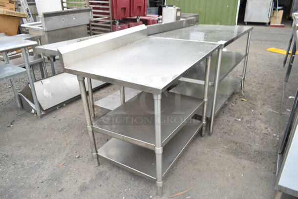 Stainless Steel Table w/ 2 Under Shelves and Back Splash.  - Image 2 of 2