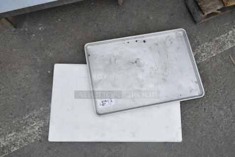 2 Items; Metal Baking Pan and Cutting Board. 2 Times Your Bid!