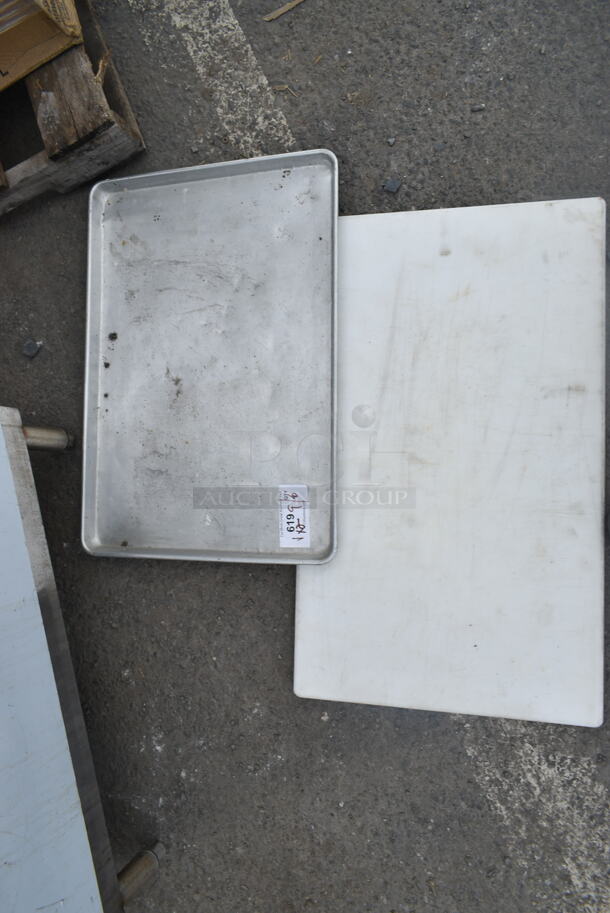 2 Items; Metal Baking Pan and Cutting Board. 2 Times Your Bid! - Image 2 of 2