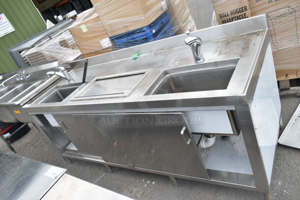 Stainless Steel Work Station w/ 2 Bays - Image 1 of 6