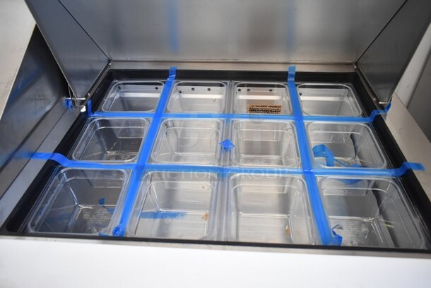 BRAND NEW SCRATCH AND DENT! 2024 True TSSU-72-30M-B-ST-HC Stainless Steel Commercial Sandwich Salad Prep Table Bain Marie Mega Top on Commercial Casters. 115 Volts, 1 Phase. Tested and Working! - Image 4 of 10