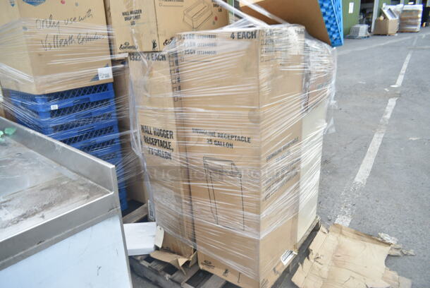 PALLET LOT of 8 BRAND NEW! Boxes of Various Items Including Swingline Receptacle, Wall Hugger Receptacle, Wall Hugger Drop Shot Lid, Tan Poly Trash Cans. 8 Times Your Bid! - Image 6 of 9
