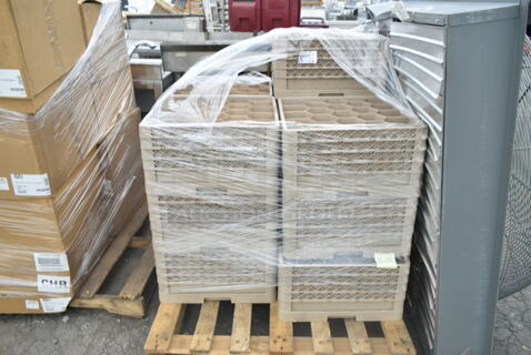 PALLET LOT of 13 BRAND NEW! Tan Poly Dish Racks. 13 Times Your Bid!